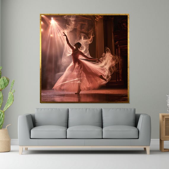 Ethereal Ballerina Dance Wall Art Ballet Art Print Graceful Dancer Poster Wall Art Design Ready To Hang Decoration