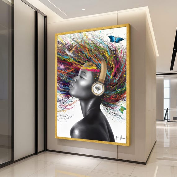 Afro Woman Art Print, Contemporary Portrait
