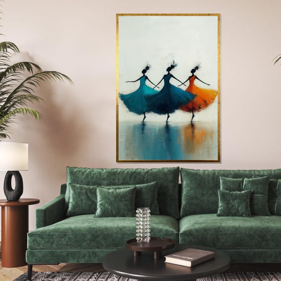 Elegant Ballet Dancers Colorful Ballerina Wall Art Dance Poster Wall Art Design Ready To Hang Decoration