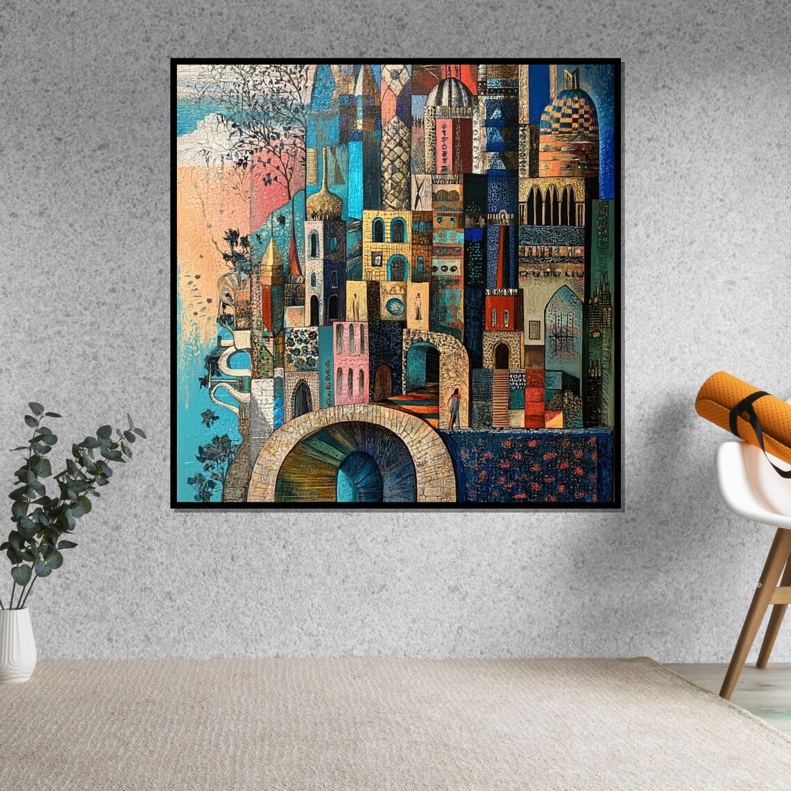 Colorful Fantasy Cityscape Domes And Towers Abstract Skyline Print - Image 5