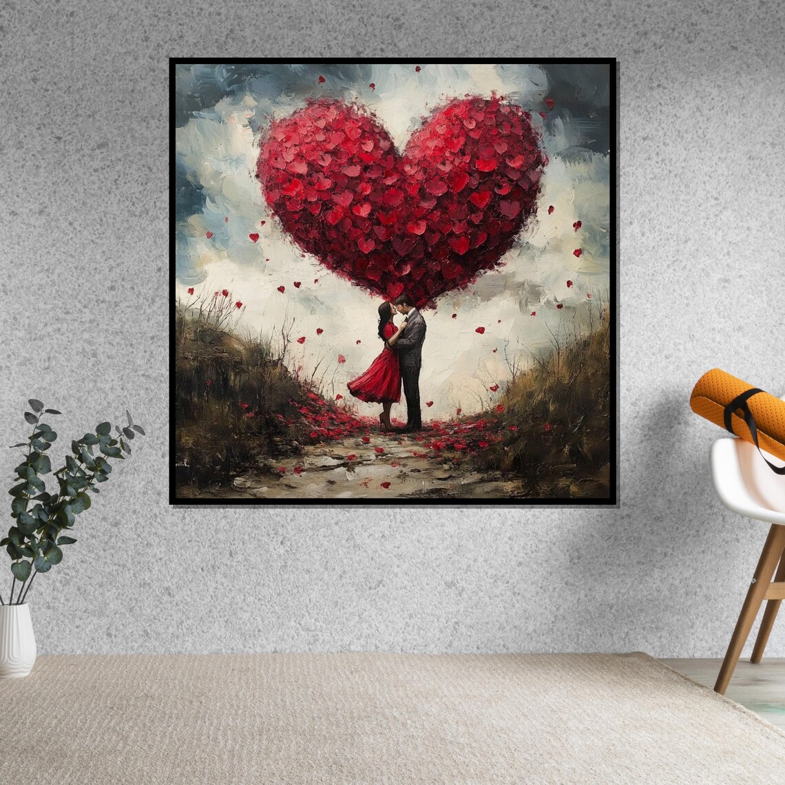 Heart Couple In Love Balloon Art Print, Romantic Decor - Image 5
