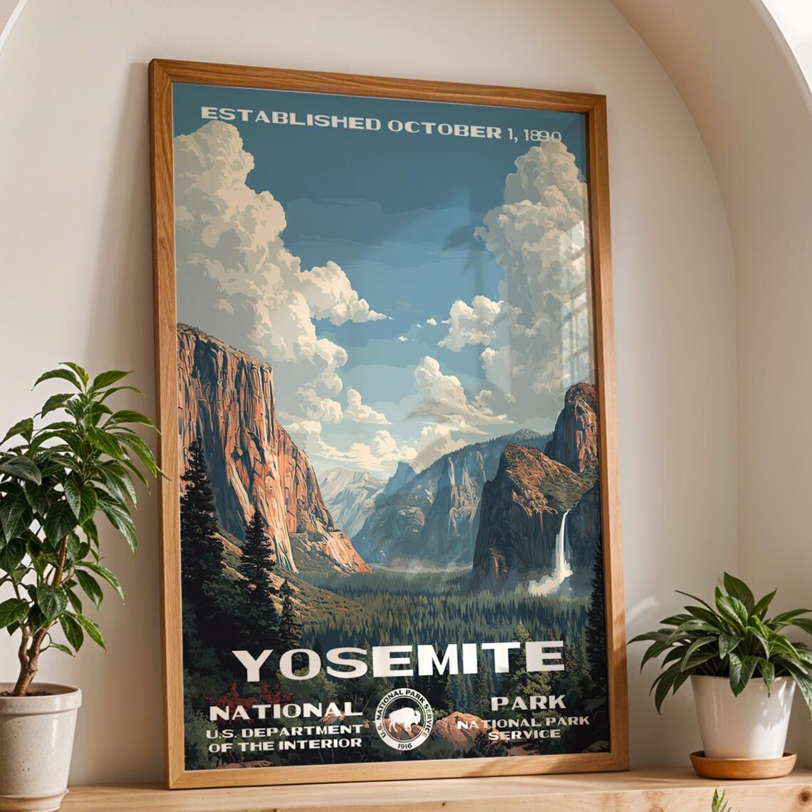 Yosemite National Park Vintage Travel Poster, Nature