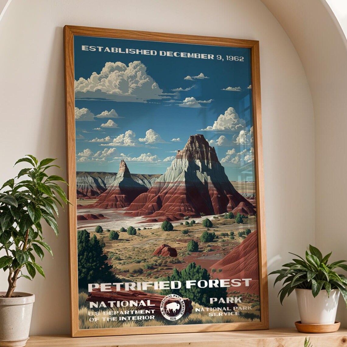 Petrified Forest National Park Arizona Buttes Desert Vintage Poster