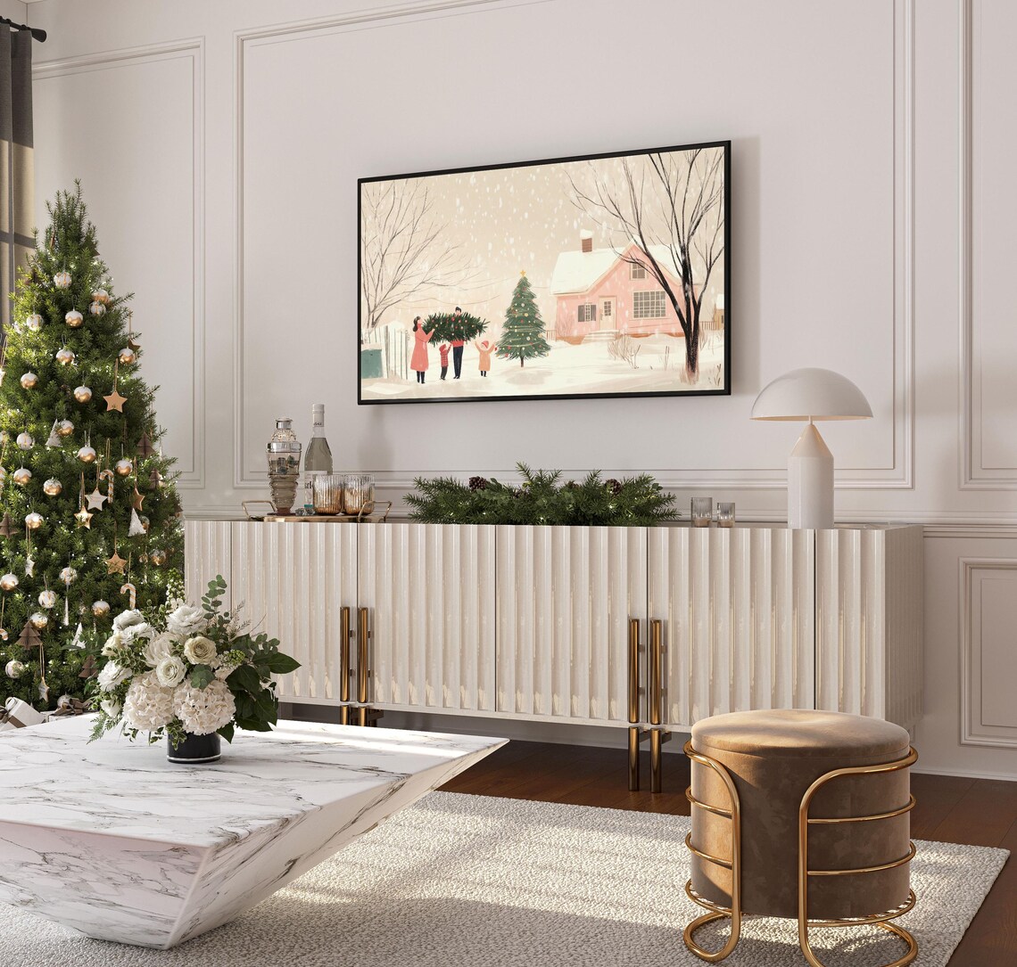 Whimsical Winter Family Christmas Frame Tv Art Frame Tv Art Christmas Frame Tv Christmas Art Holiday Frame Tv Art Art For Your Tv - Image 4