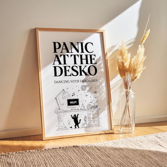Panic At The Desko Funny Home Office Art Print