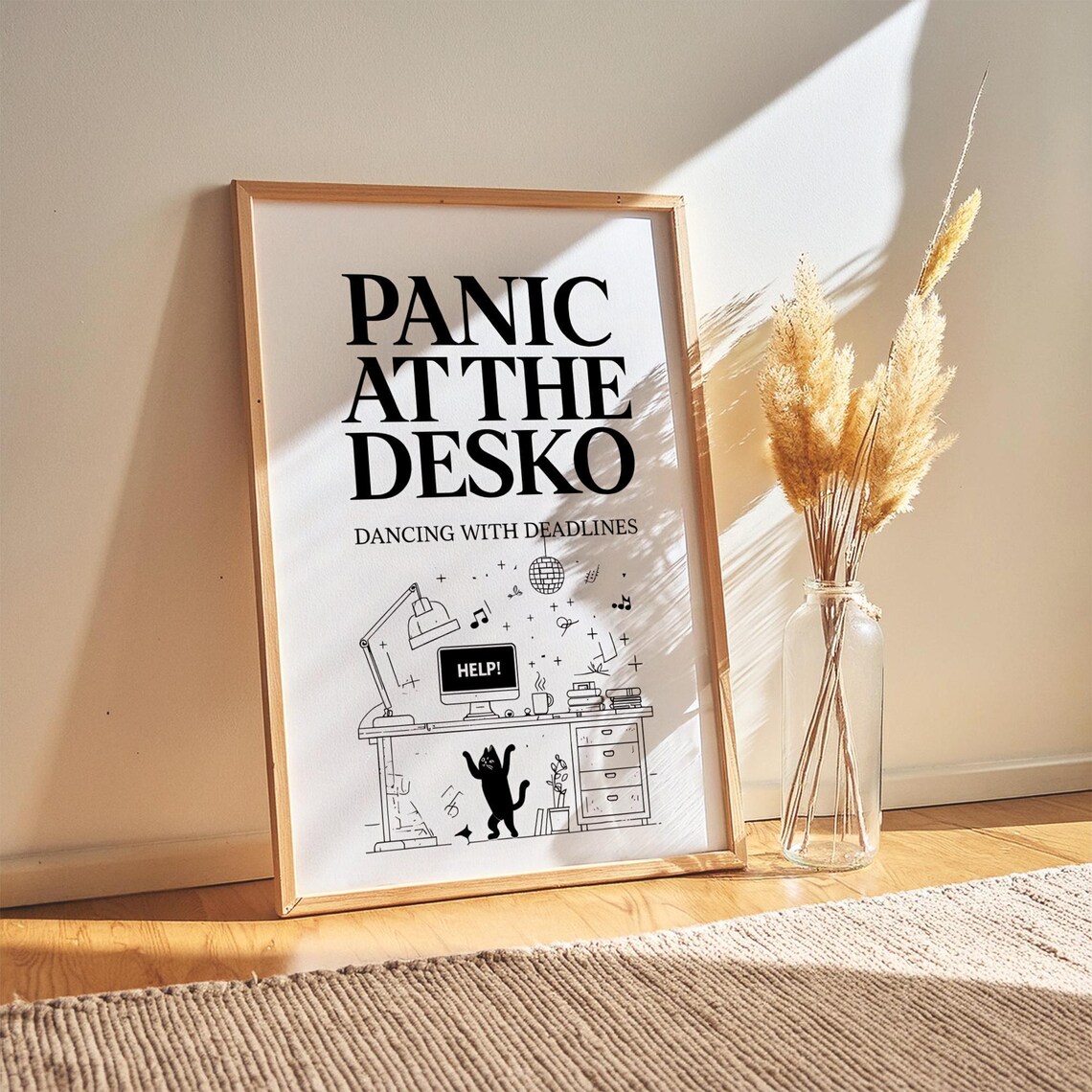 Panic At The Desko Funny Home Office Art Print