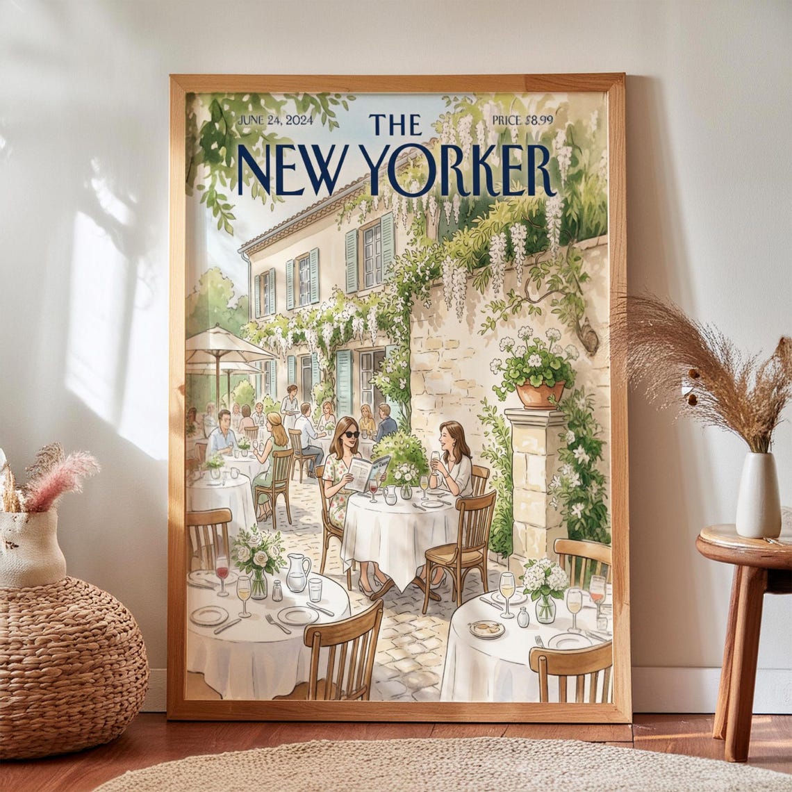 The New Yorker June 2024 Cover French Cafe Terrace Art Print
