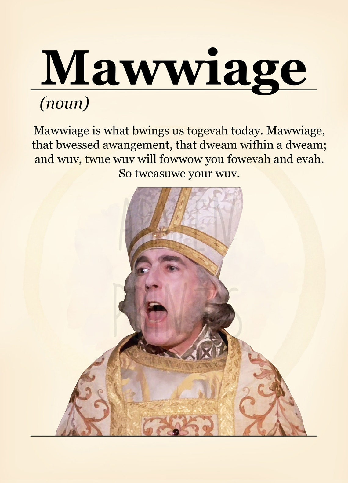 Mawwiage Definition Quote From The Princess Bride Movie Poster