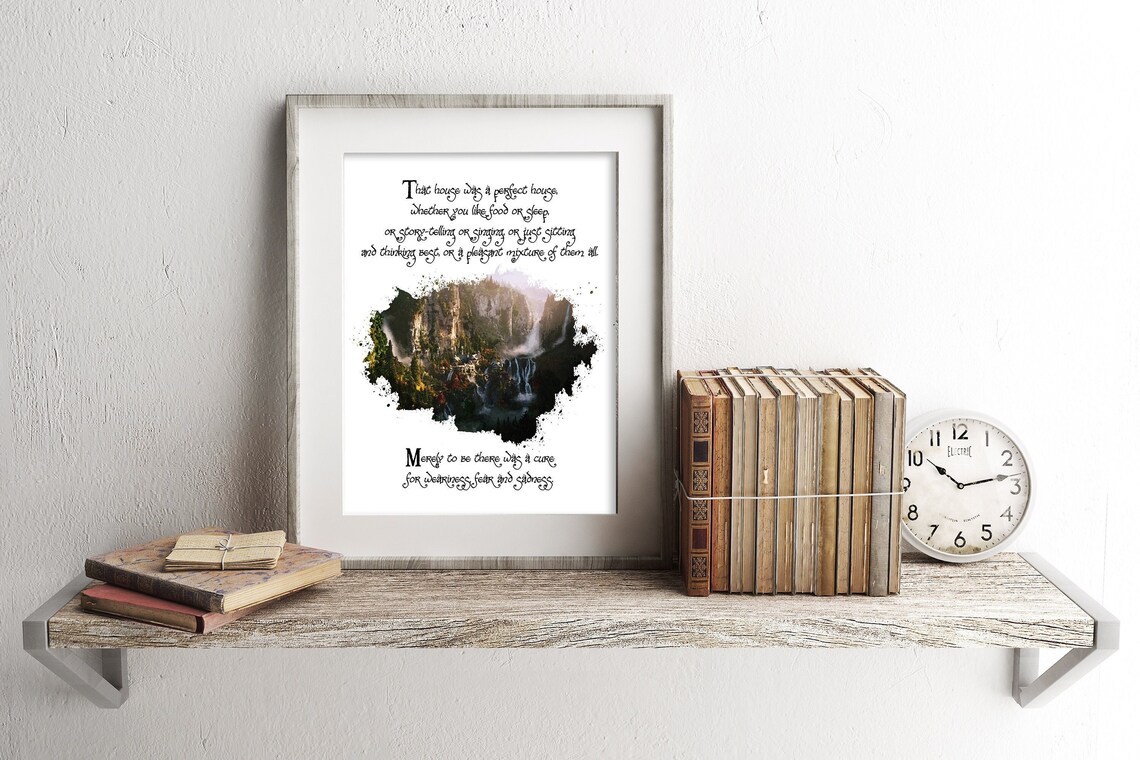 Rivendell Fantasy Quote Watercolor Art From Lord of the Rings Poster