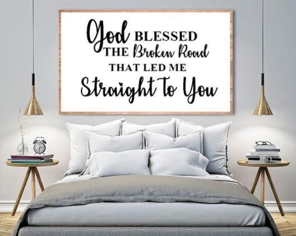 Bless The Broken Road Lyric Art, Rustic Sign