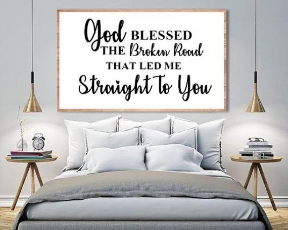Bless The Broken Road Lyric Art, Rustic Sign