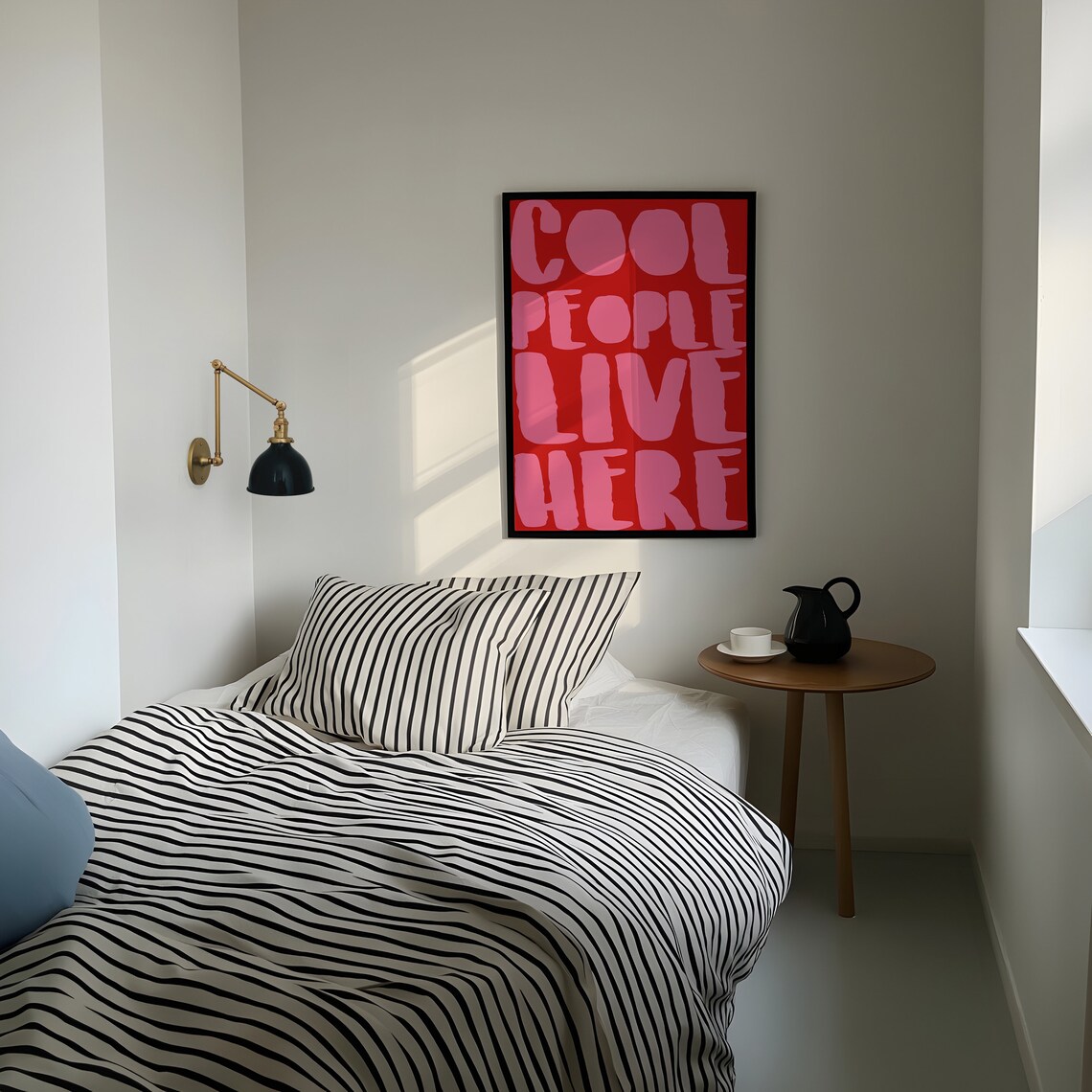 70s Typography Art Print, Vintage Funky Living Room