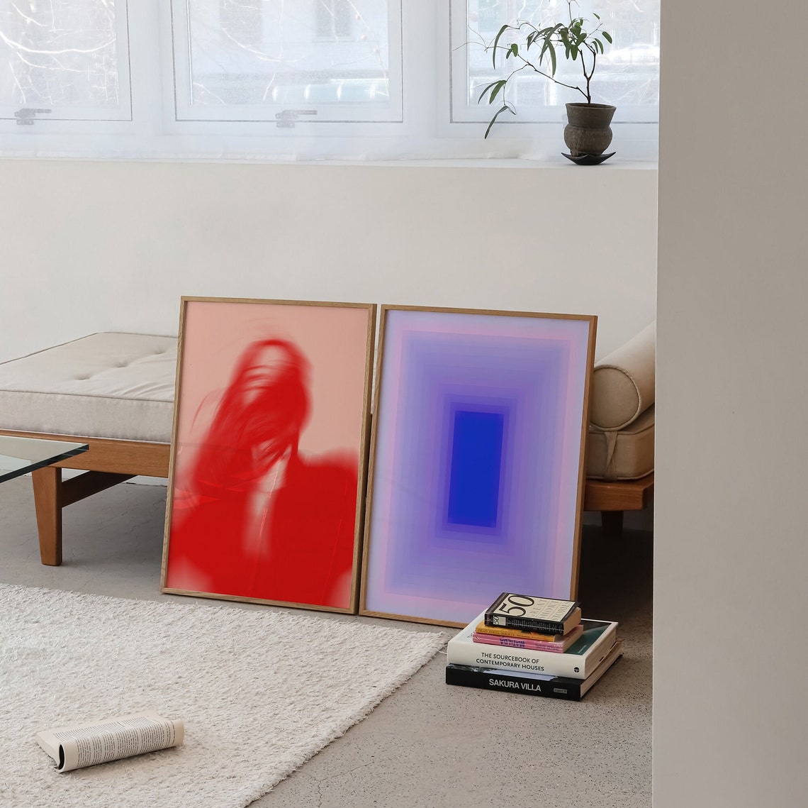 Red Aura Blur Figure Gradient Psychedelic Fashion Bedroom Art Poster - Image 3