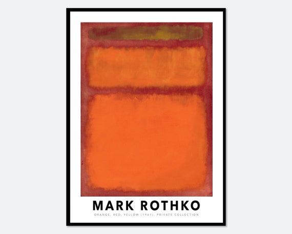 Mark Rothko Print Mark Rothko Poster Orange Red Yellow 1961 Vintage Poster Colorful Art Print Mark Rothko Painting Exhibition Mr03