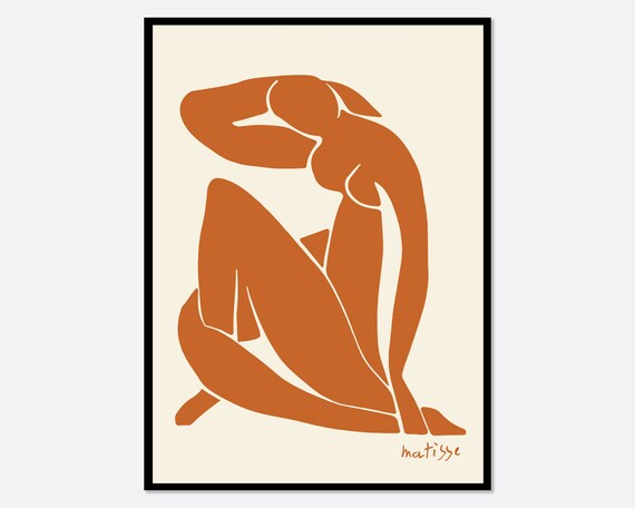 Henri Matisse Orange Nude Nu Bleu Abstract Woman Cut Out Style Poster