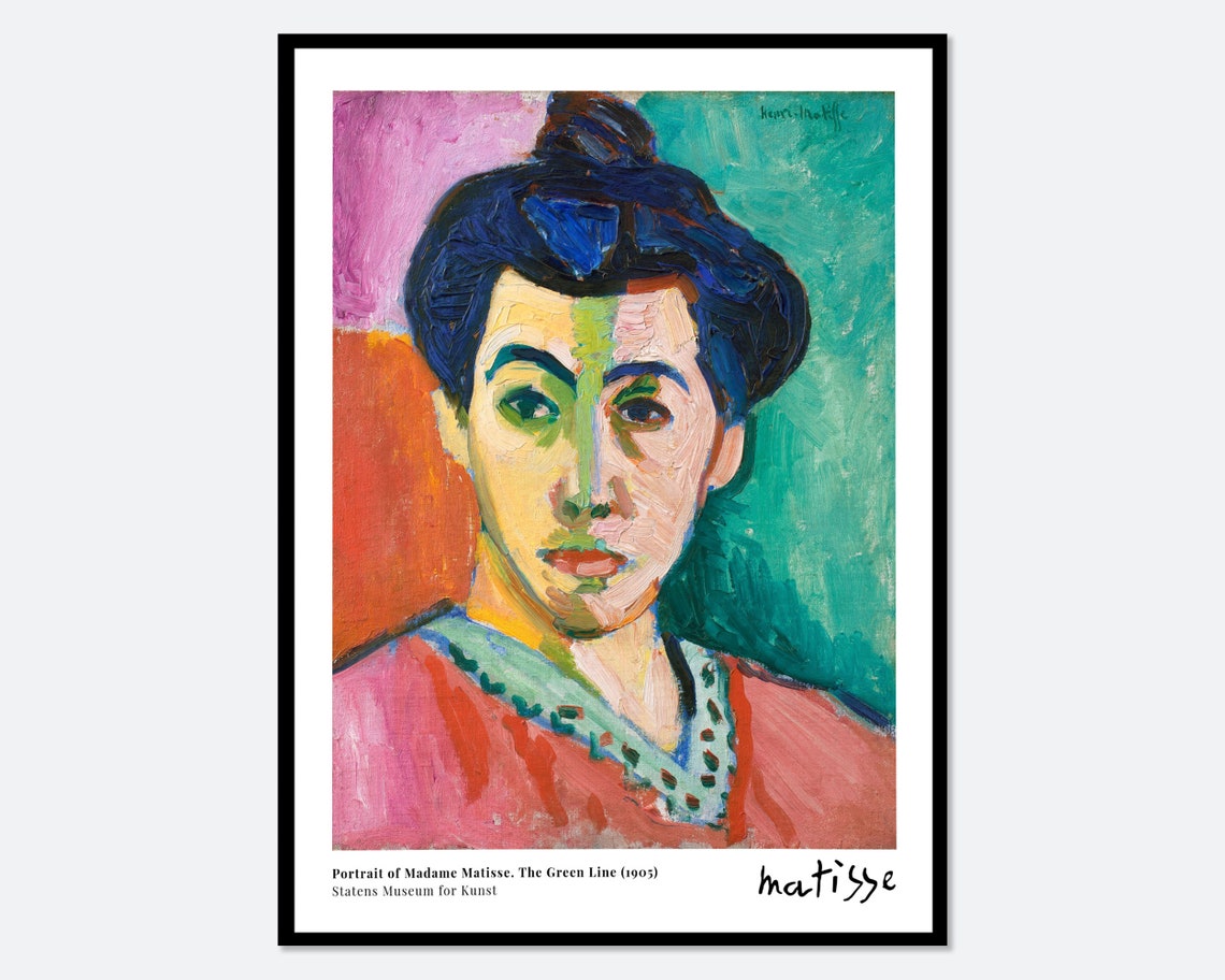 Henri Matisse Portrait Of Madame Matisse The Green Line The Green Stripe Painting Art Print Retro Matisse Vintage Museum Poster M147