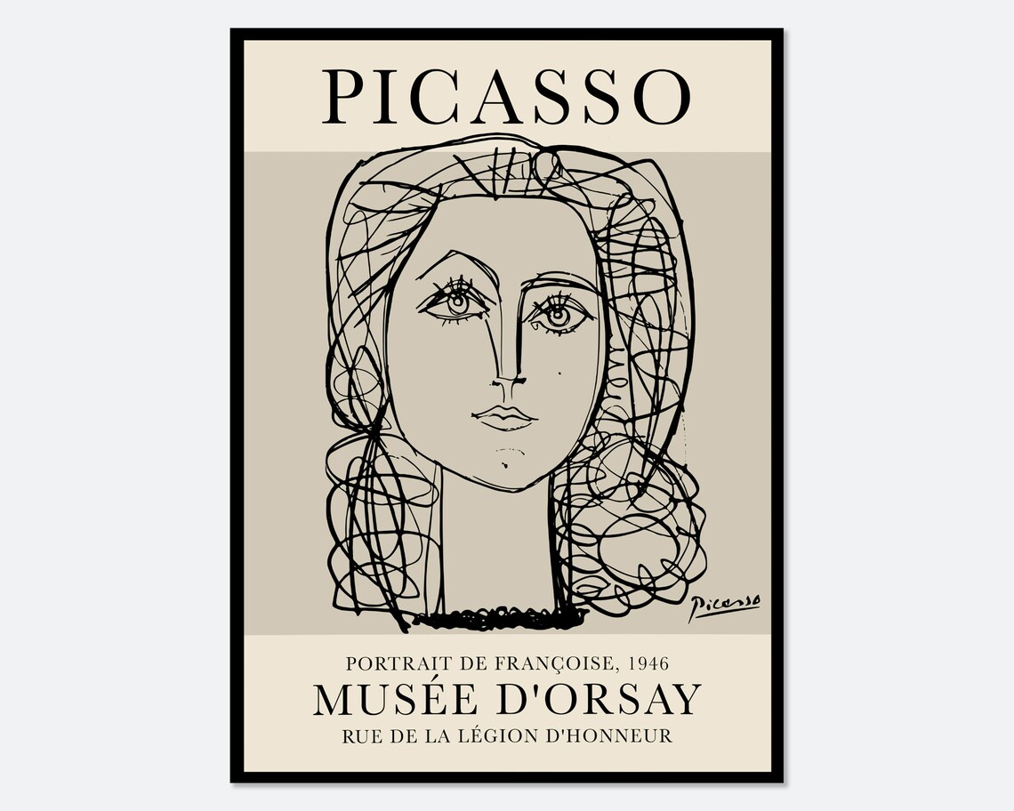 Picasso Portrait Of Francoise Gilot Vintage Exhibition Poster