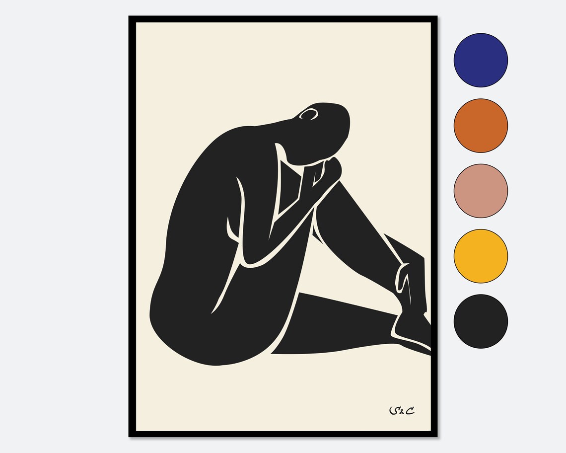 Henri Matisse Nu Bleu Inspired Abstract Woman Print