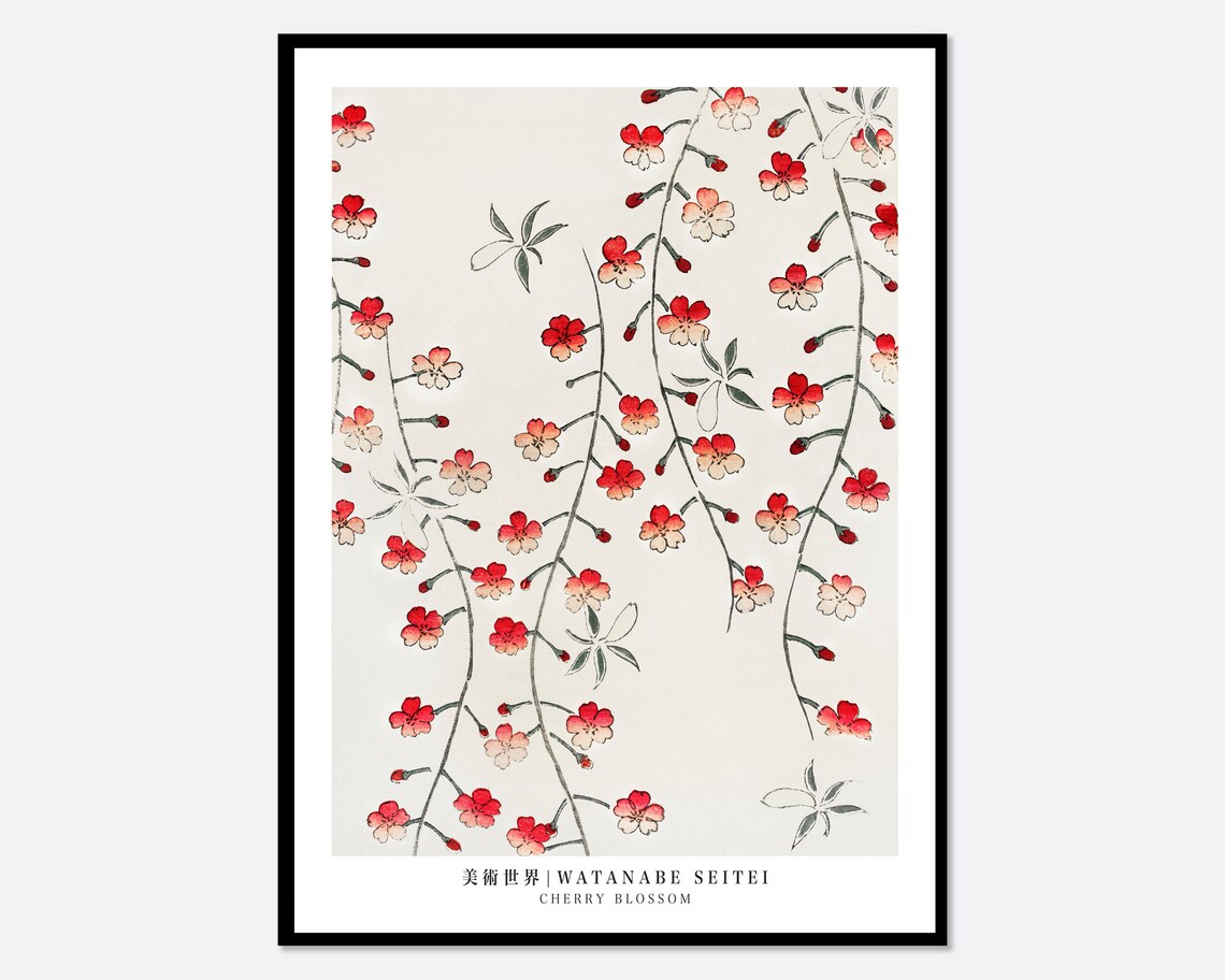 Watanabe Seitei Cherry Blossom Vintage Woodblock Art Print