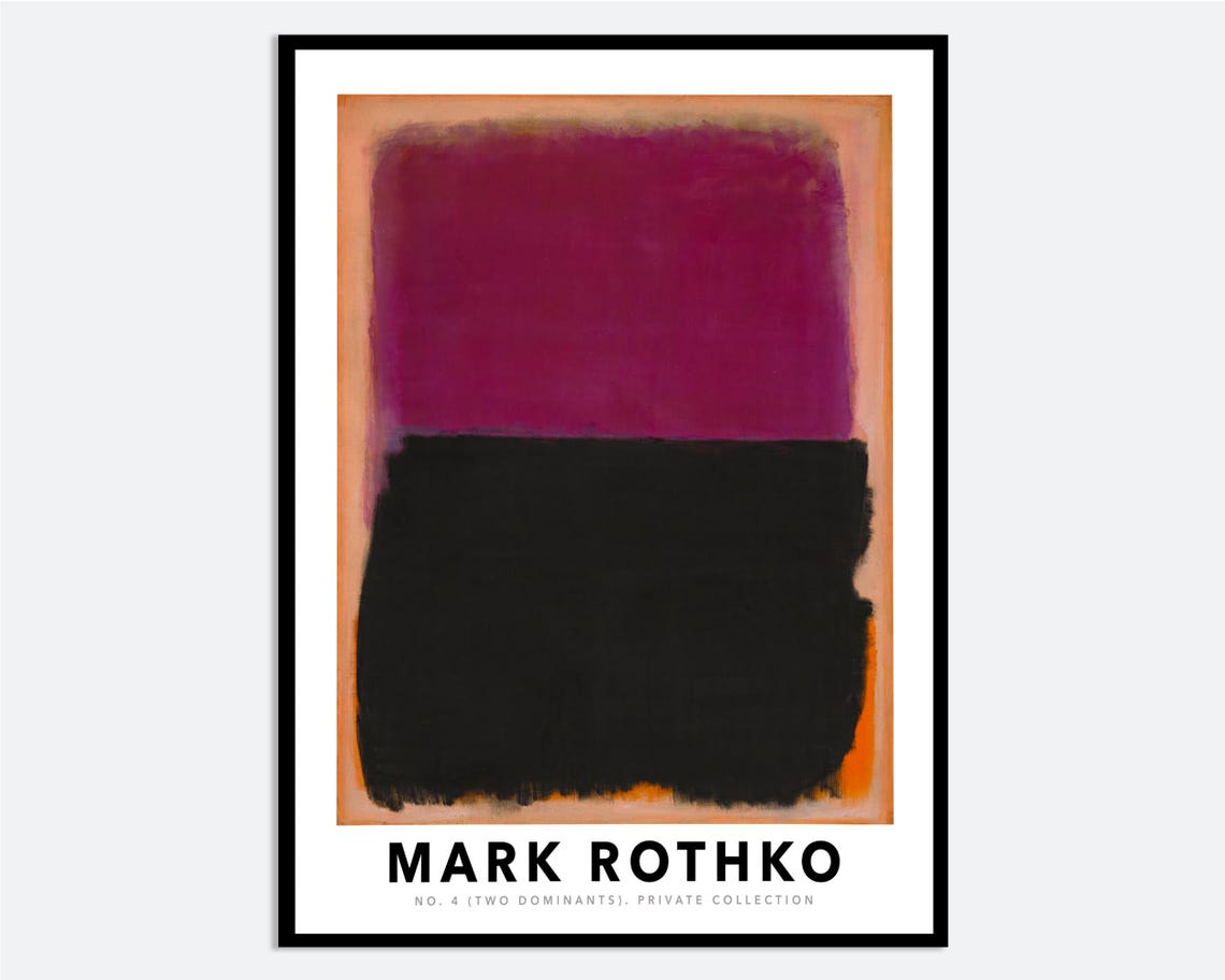 Mark Rothko No 4 Two Dominants Purple Black Abstract Art Poster