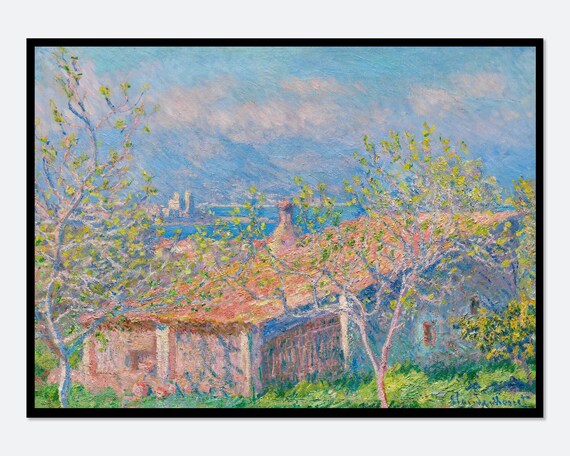 Monet Gardeners House At Antibes Vintage Exhibition Poster Art Print Claude Monet Print Monet Poster Monet Painting Famous Art N47b