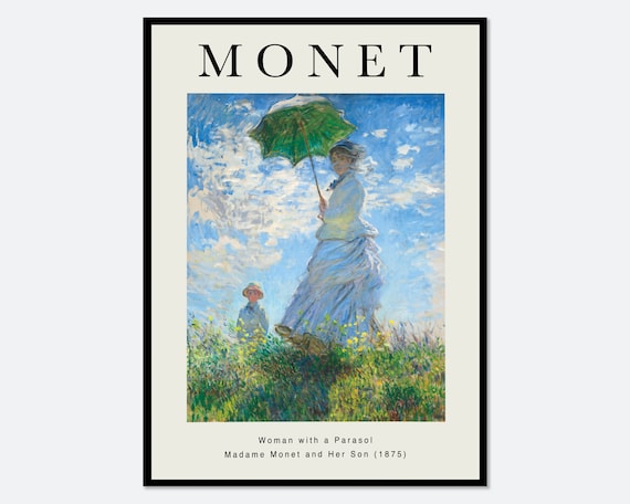 Monet Woman With A Parasol Vintage Art Print
