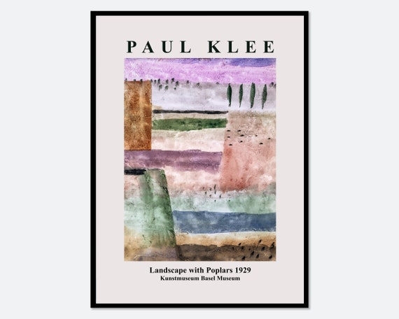 Paul Klee Landscape With Poplars 1929 Vintage Poster Colorful Art Print Paul Klee Print Paul Klee Painting Museum Exhibition Poster Pk14