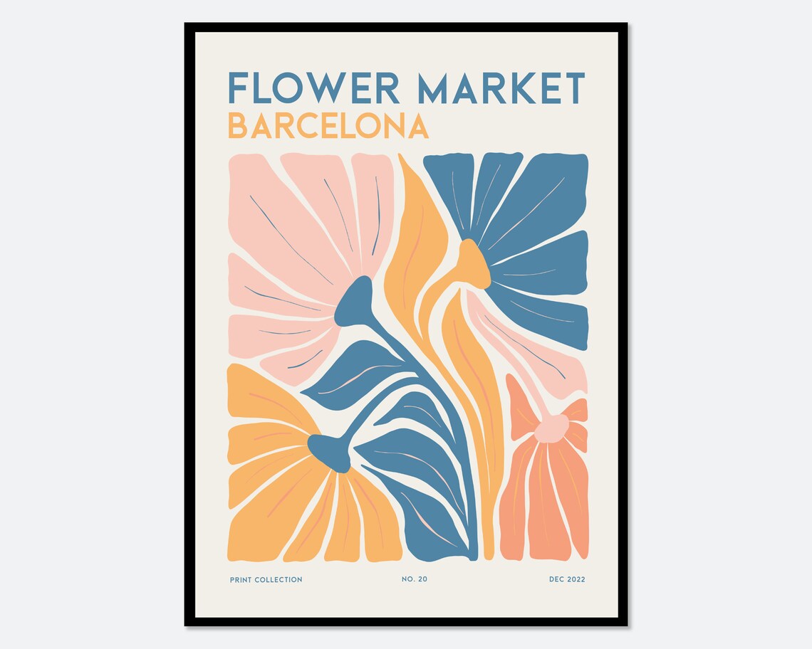 Flower Market Barcelona Matisse Style Art Print