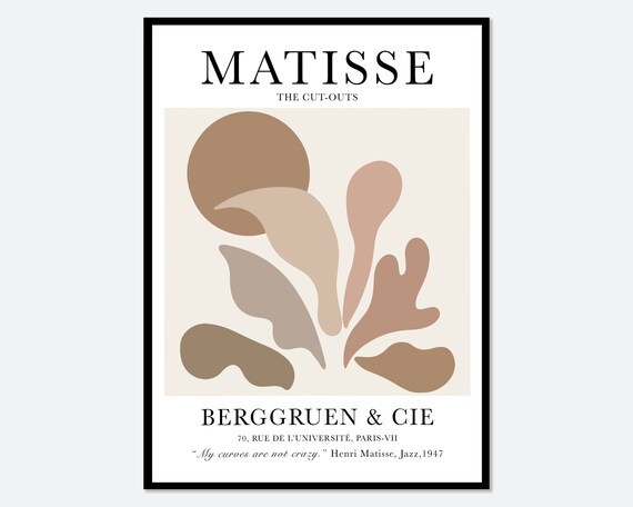 Henri Matisse Cut Outs Vintage Poster Art Print Matisse Print Matisse Poster Botanical Leaves Art Papers Decoupes Berggruen Cie M135