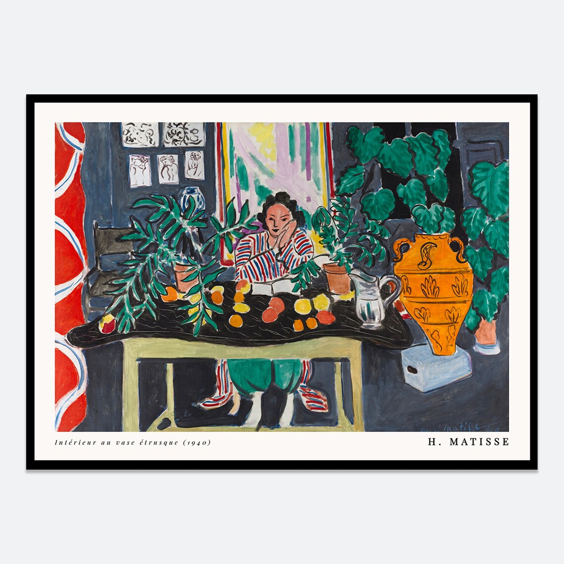 Henri Matisse Interior With An Etruscan Vase Poster