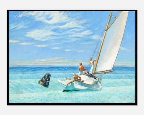 Edward Hopper Ground Swell 1939 Sailboat Race Ocean Art Poster