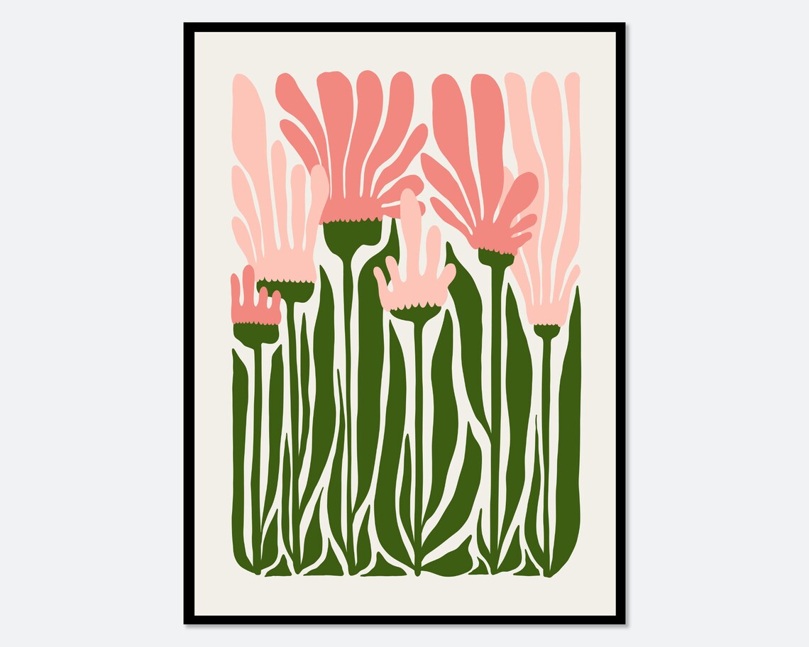 Flower Market Abstract Botanical Spring Flowers Art Print