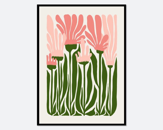 Flower Market Abstract Botanical Spring Flowers Art Print