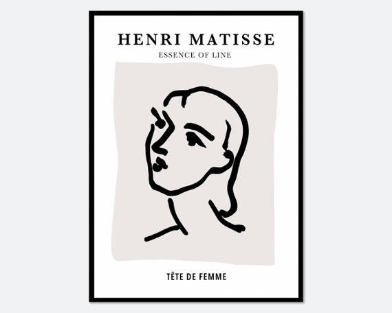 Matisse Single Line Woman Face Vintage Line Art Print