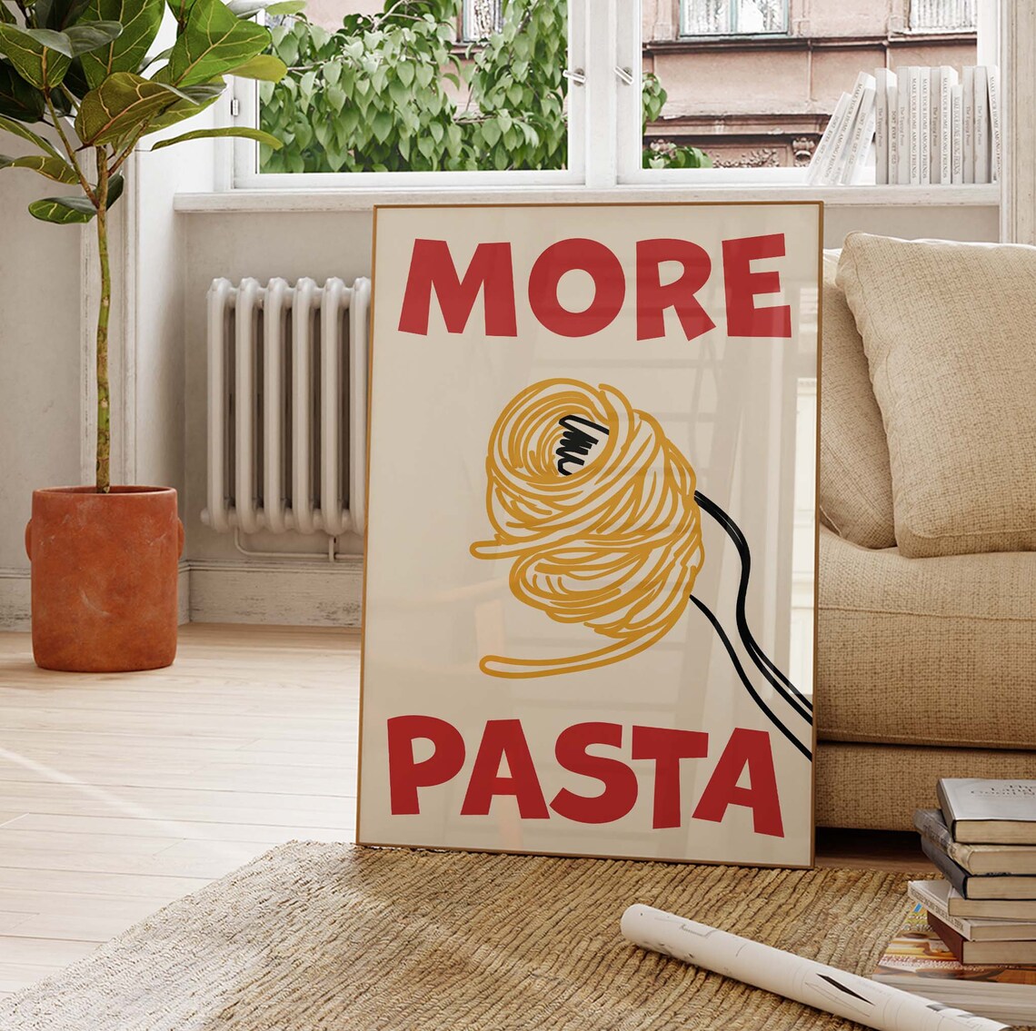 More Pasta Retro Italian Food Print, Mid-Century - Image 4