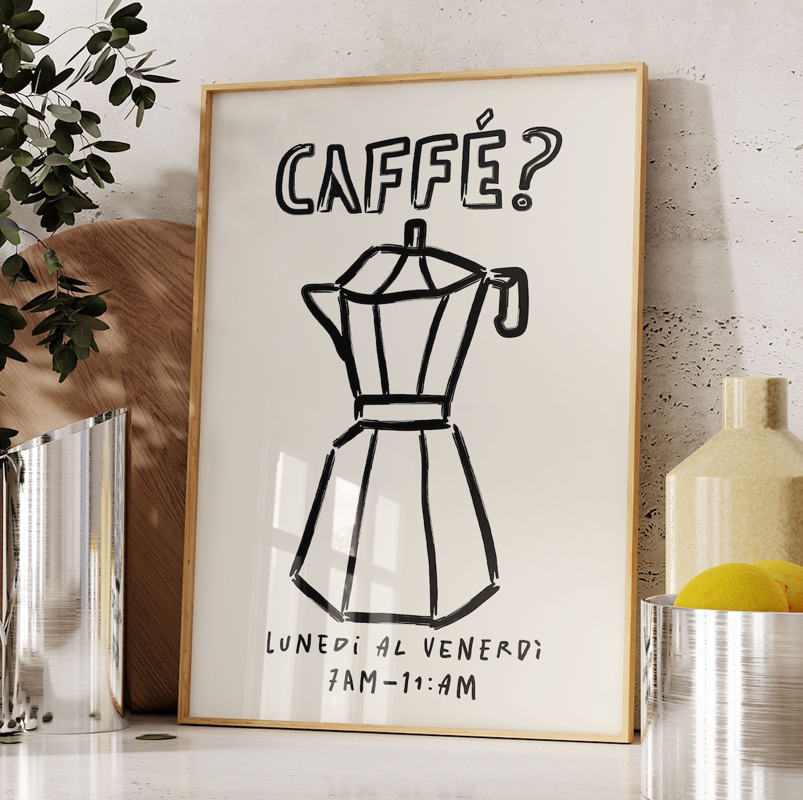 Retro Caffe Poster, Italian Moka Pot Art Print - Image 4