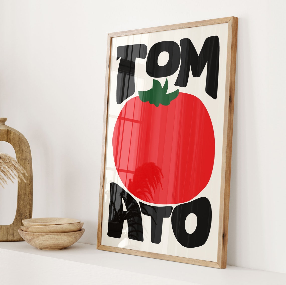 Tomato Bold Retro Typography With Giant Red Tomato Kitchen Poster - Image 2