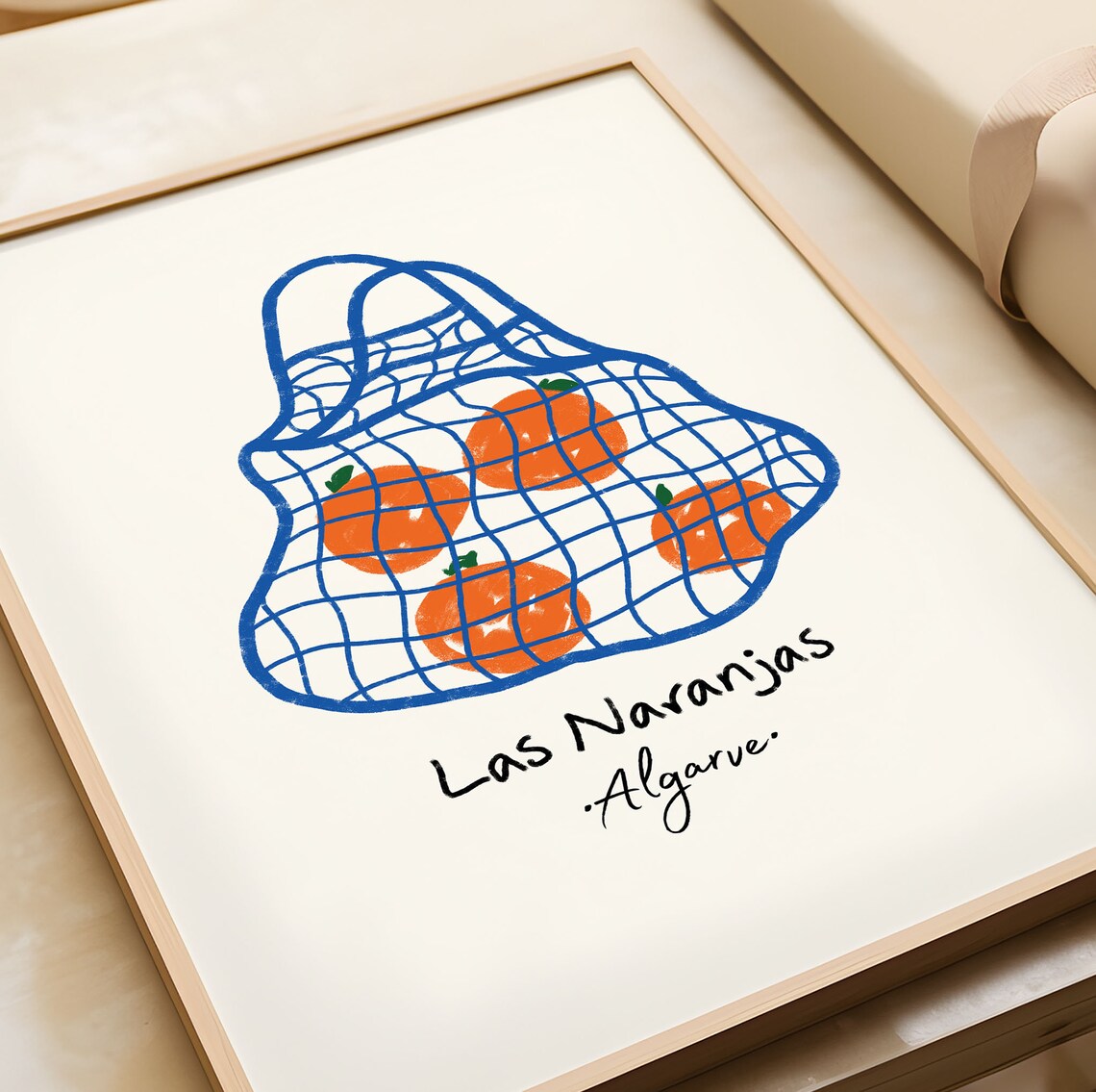 Las Naranjas Retro Oranges Kitchen Art Print - Image 3