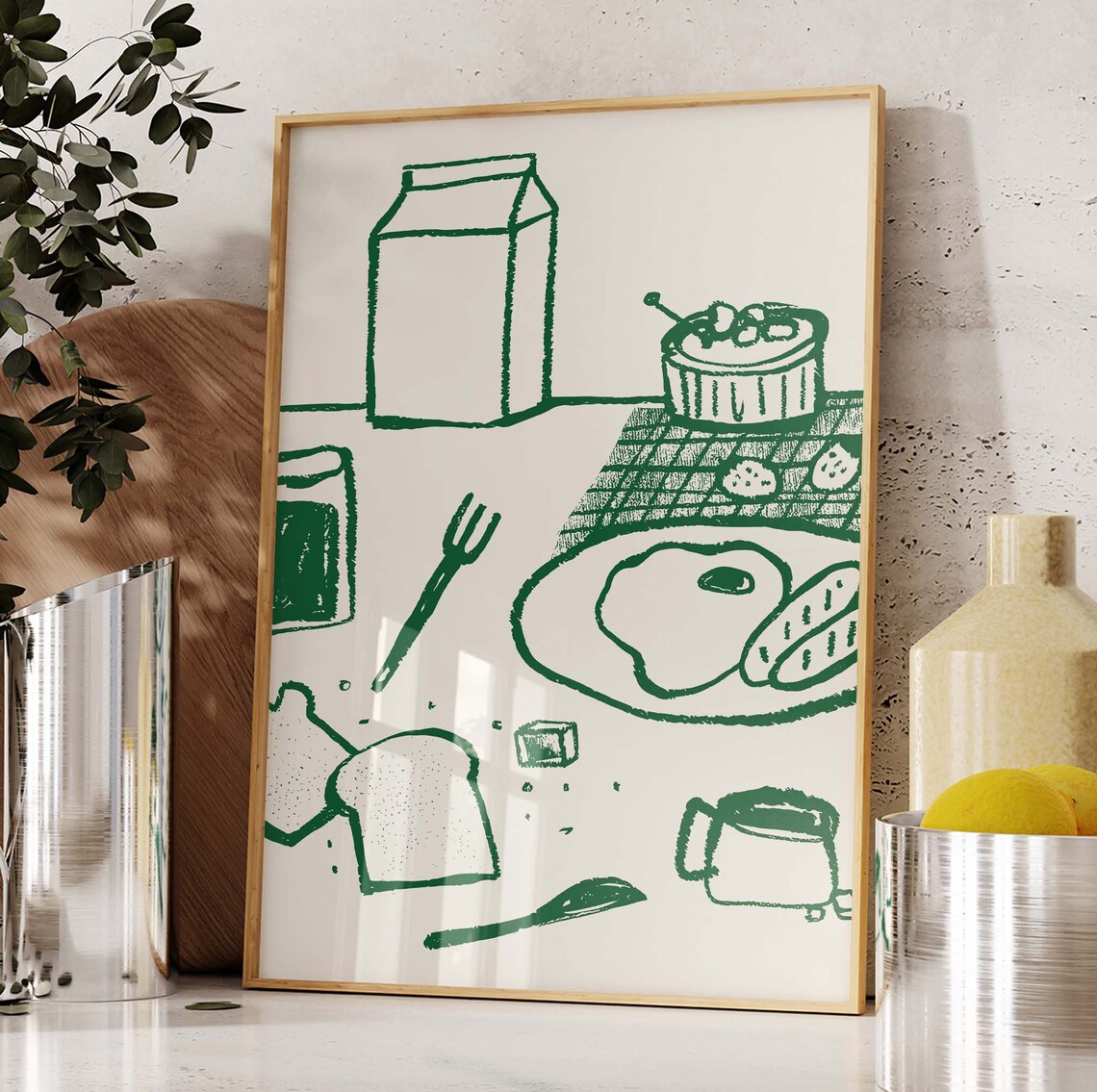 French Breakfast Retro Kitchen Art Print - Image 4