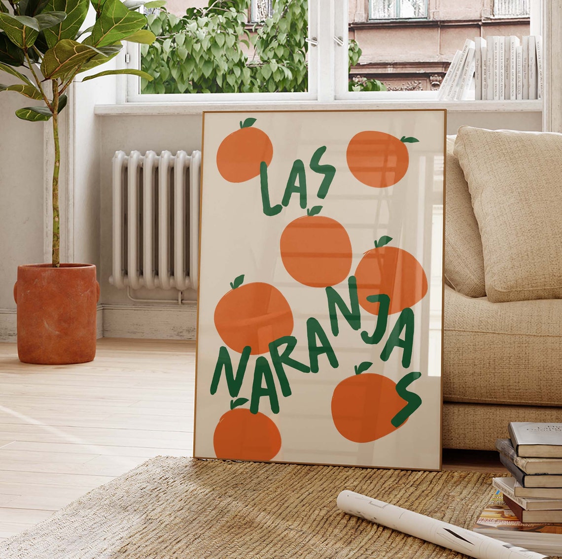 Las Naranjas Spanish Oranges Citrus Fruit Kitchen Decor Wall Art - Image 3