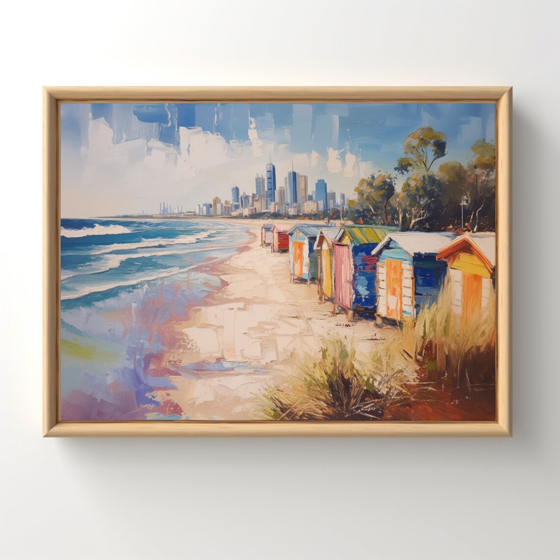 Bathing Boxes Vintage Travel Poster, Travel Art Print