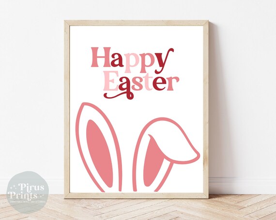 Happy Easter, Modern Bunny Ears Poster