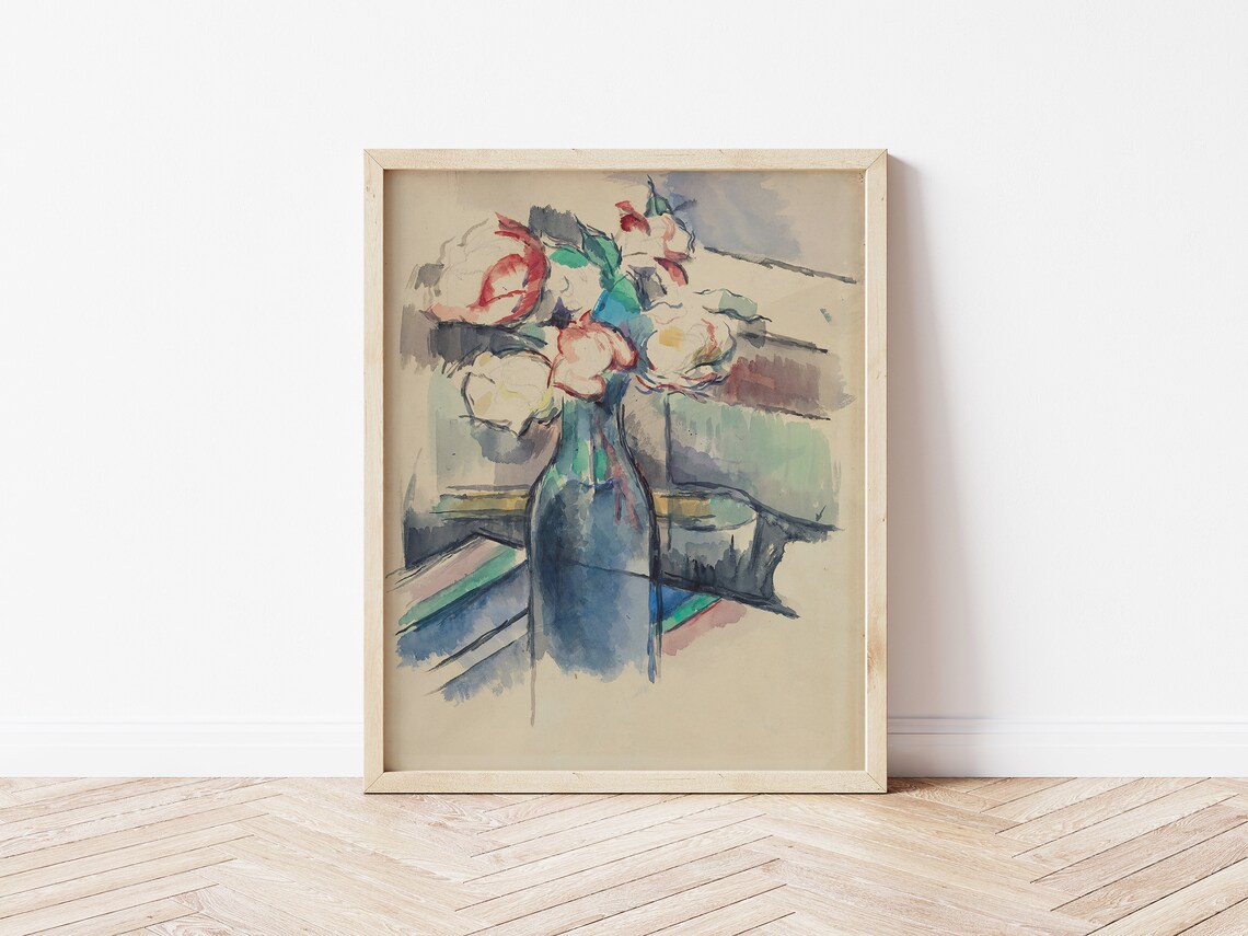 Vintage Roses in a Bottle, Cezanne-Inspired Poster - Image 5