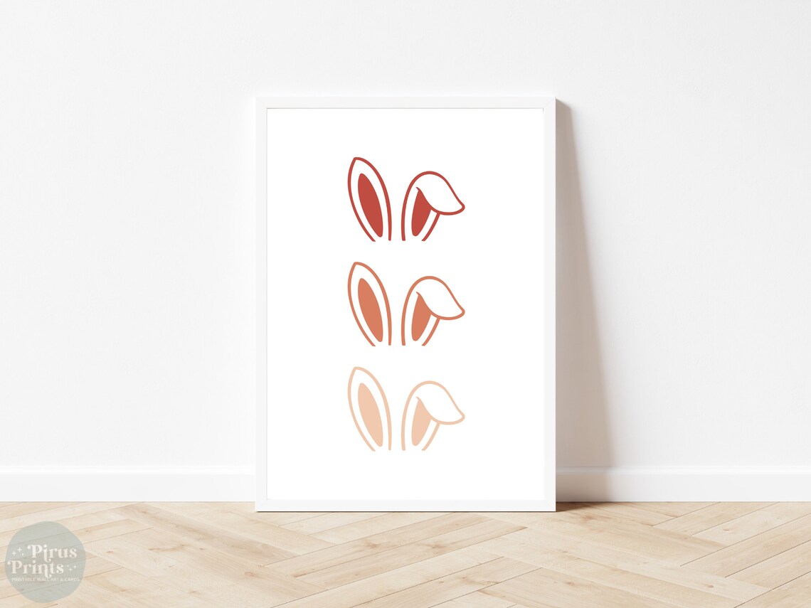 Easter Bunny Ears Art Print, Modern Easter Decor - Image 2