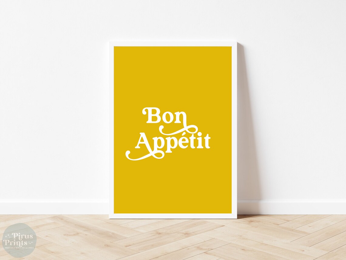 Bon Appetit Retro Typography Kitchen Wall Art - Image 3