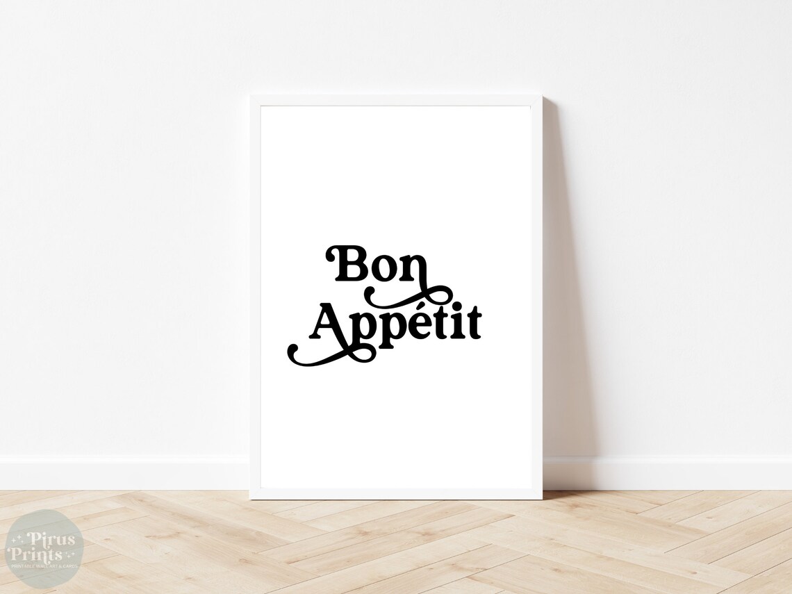 Bon Appetit Minimal Typography Kitchen Decor - Image 2