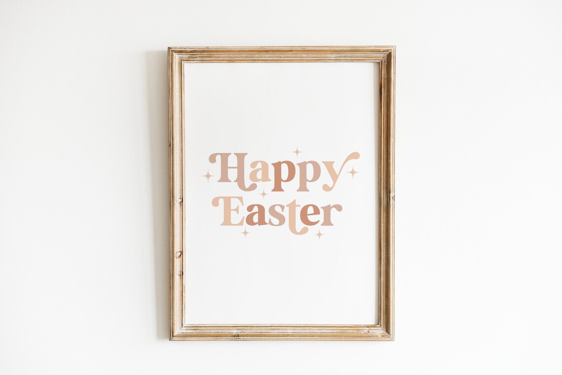 Happy Easter Sign, Boho Easter Decor Poster - Image 5