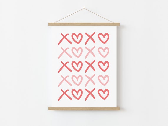Pink Xoxo Valentines Day Kids Nursery Art Print
