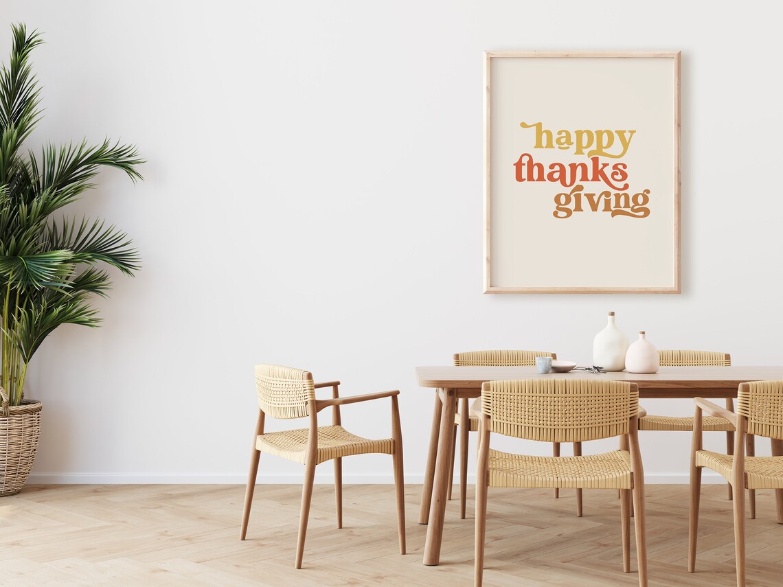 Happy Thanksgiving Retro Thanksgiving Art Print - Image 5