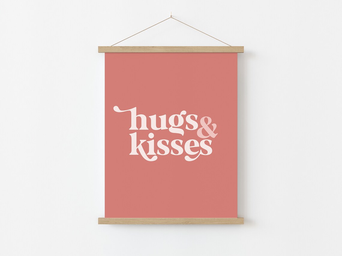 Hugs And Kisses Boho Valentine's Day Art Print - Image 3